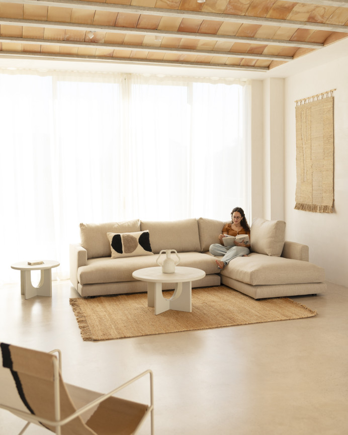 Canapé d'angle couleur beige en différentes tailles