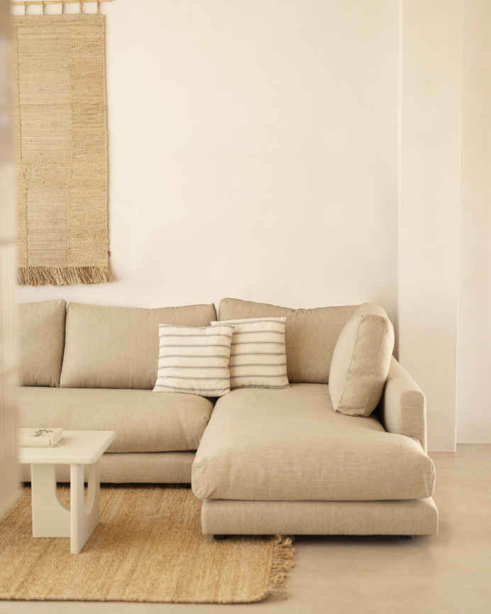 Canapé d'angle couleur beige en différentes tailles
