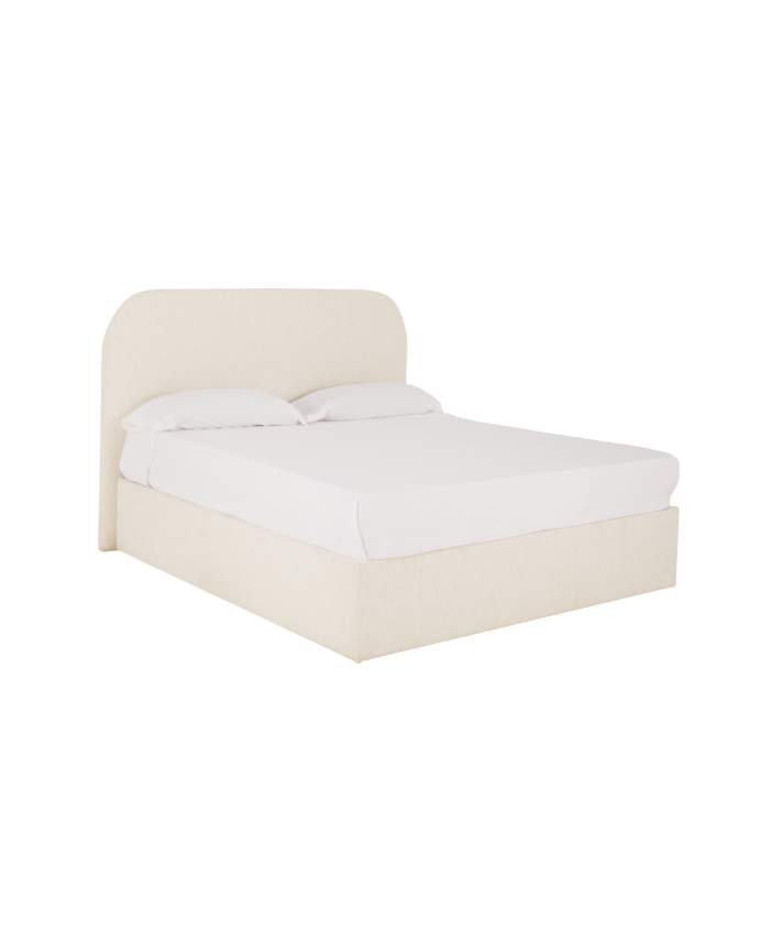 Lit coffre en ton blanc pour les sommiers en différentes tailles