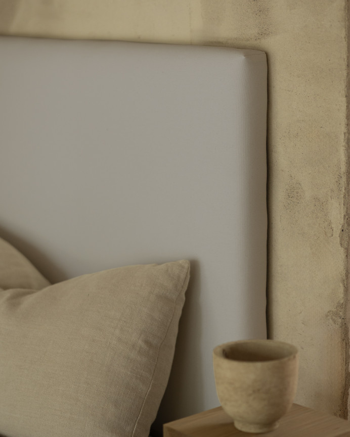 Tête de lit tapissée en gris clair en différentes tailles