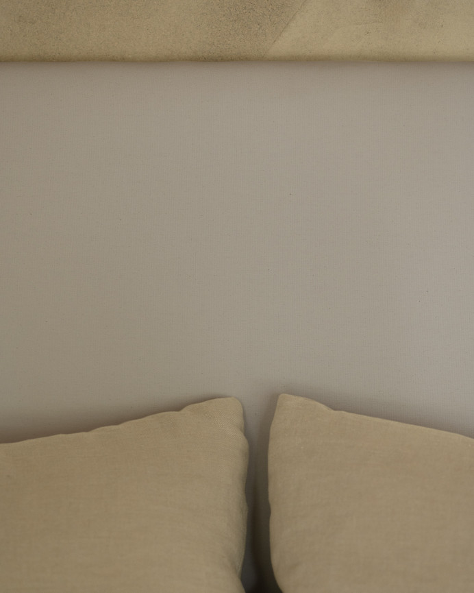 Tête de lit tapissée en gris clair en différentes tailles
