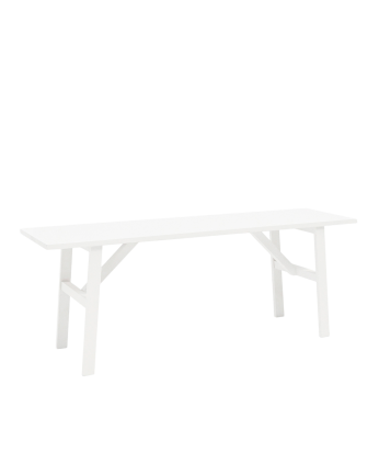 Banc en bois massif blanc 120x45cm