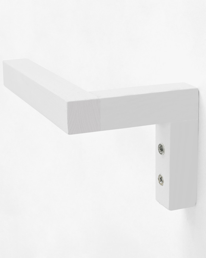 Porte-rouleau mural en bois massif blanc 7x14cm