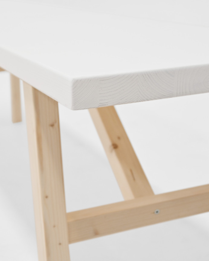 Banc en bois massif blanc en différentes tailles