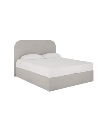 Lit coffre en ton gris clair pour les sommiers en différentes tailles