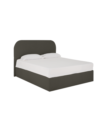 Lit coffre en ton gris foncé pour les sommiers en différentes tailles