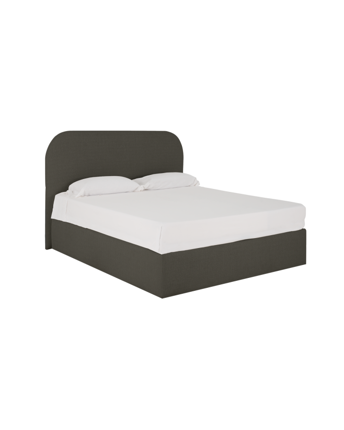 Lit coffre en ton gris foncé pour les sommiers en différentes tailles