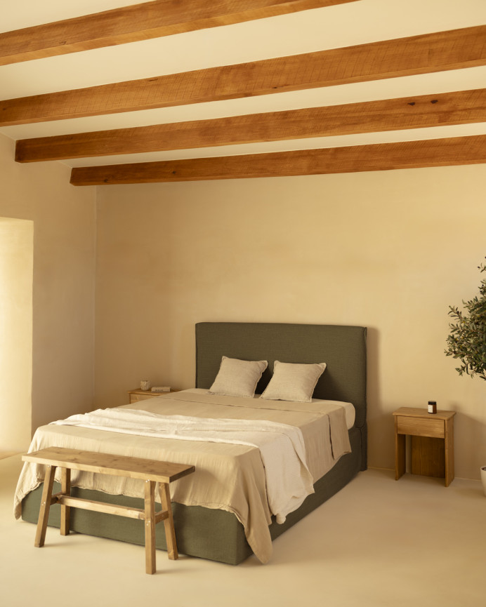 Canapé en lin vert déhoussable pour les matelas en différentes tailles