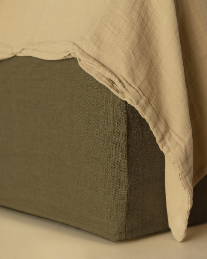 Canapé en lin vert déhoussable pour les matelas en différentes tailles
