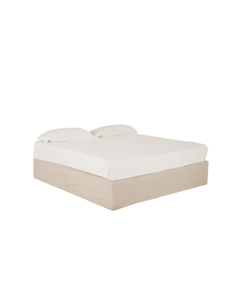 Canapé en lin beige déhoussable pour les matelas en différentes tailles