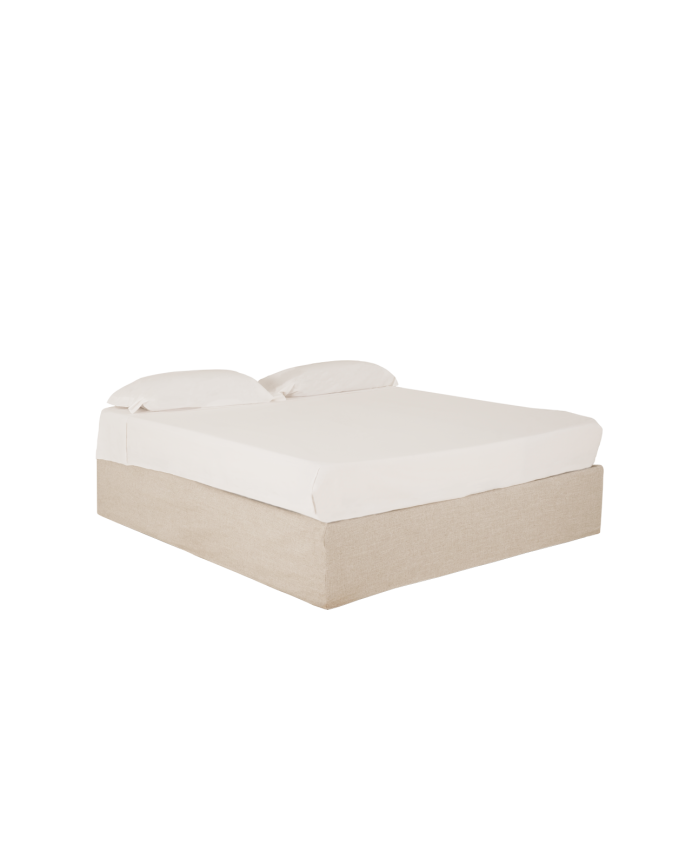 Canapé en lin beige déhoussable pour les matelas en différentes tailles