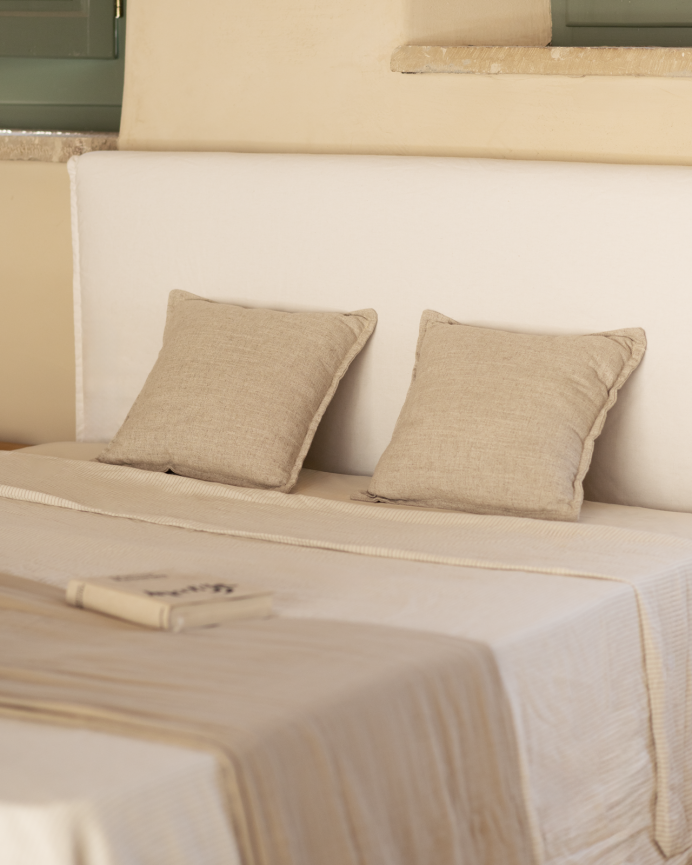 Canapé en lin blanc déhoussable pour les matelas en différentes tailles