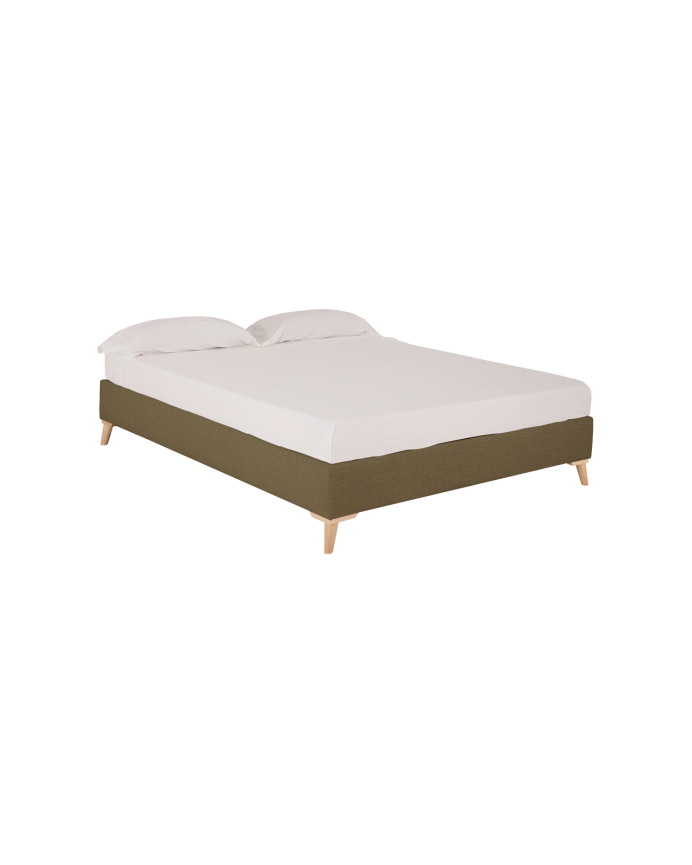 Base tapissée en lin vert pour les matelas en différentes tailles