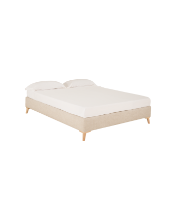 Base tapissée en lin beige pour les matelas en différentes tailles