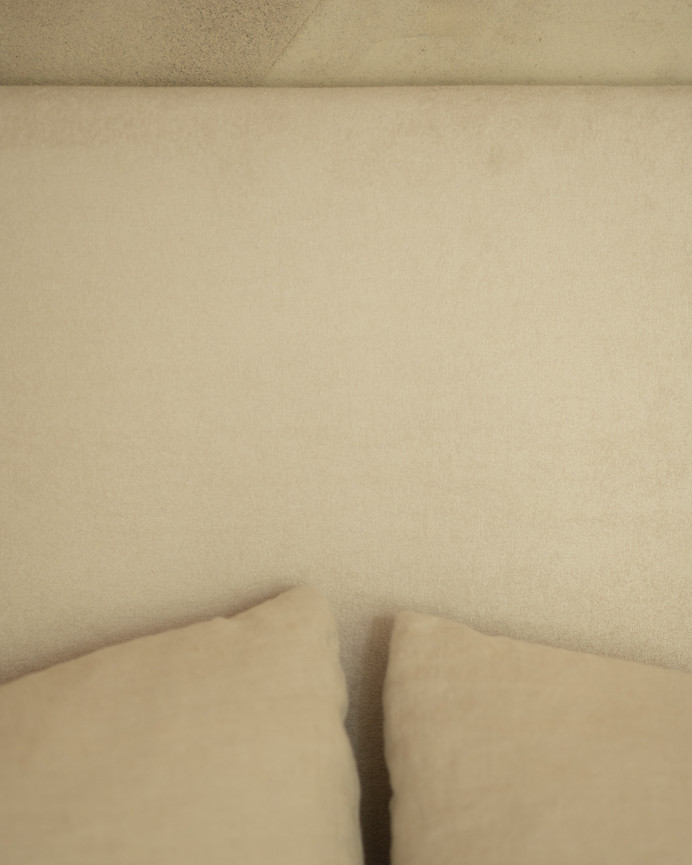 Tête de lit tapissée en blanc cassé en différentes tailles
