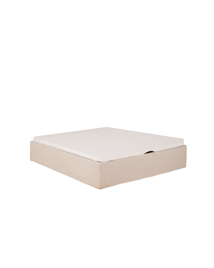 Housse de canapé en lin beige déhoussable pour les matelas en différentes tailles