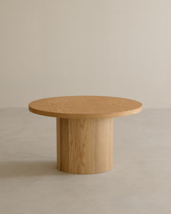 Table basse ronde en bois de frêne en différentes tailles