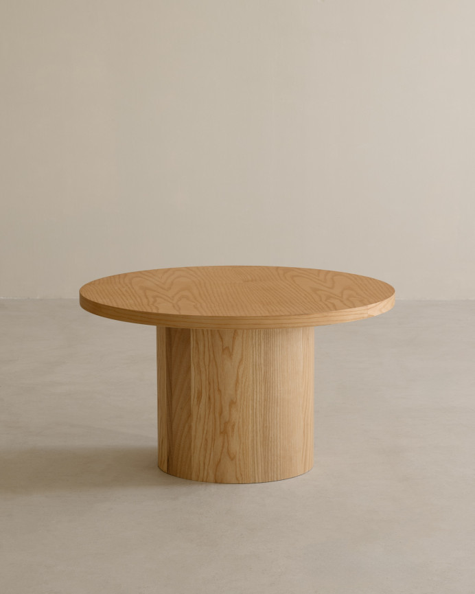 Table basse ronde en bois de frêne en différentes tailles