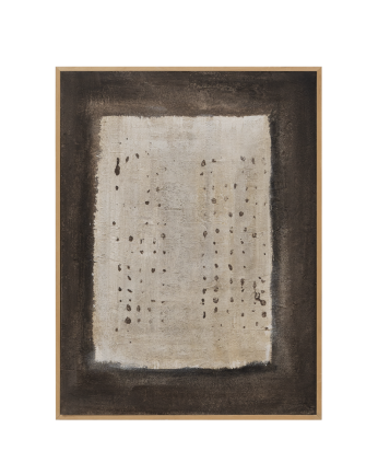 Tableau noir et blanc décoratif sur coton avec cadre en bois peint à la main à la peinture à l'huile en différentes tailles