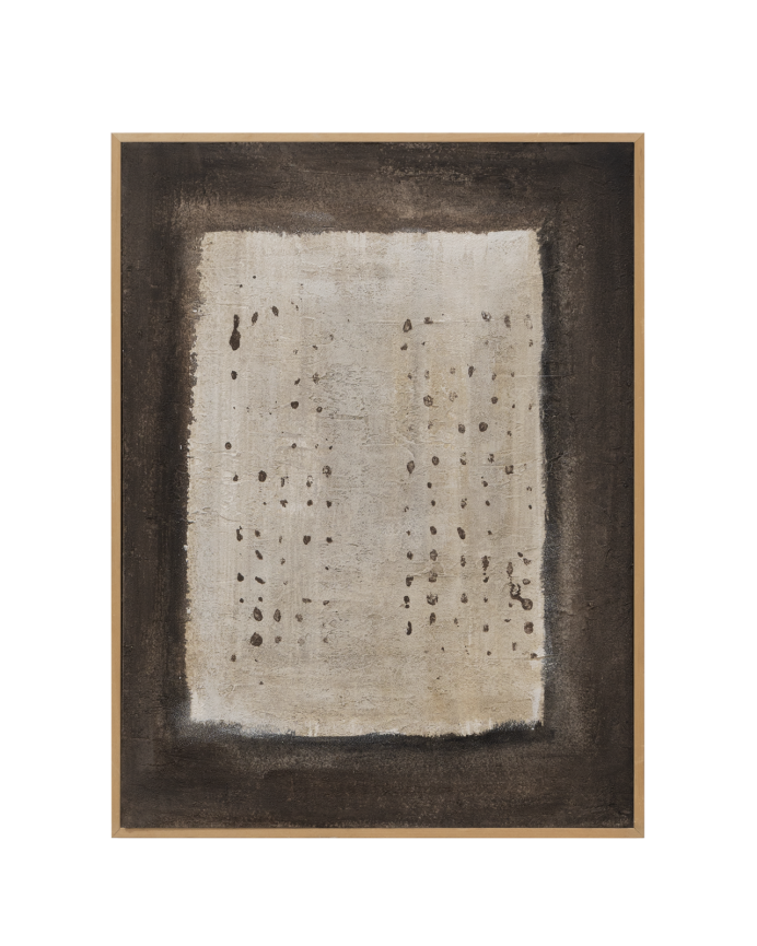 Tableau noir et blanc décoratif sur coton avec cadre en bois peint à la main à la peinture à l'huile en différentes tailles