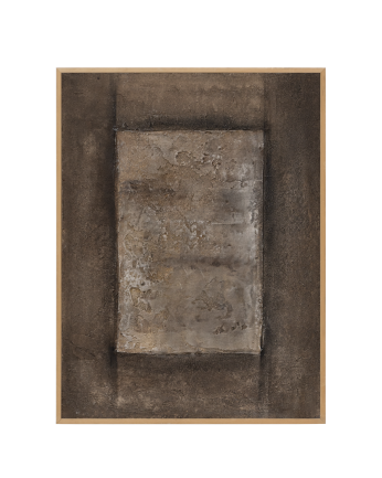 Tableau marron décoratif sur coton avec cadre en bois peint à la main à la peinture à l'huile en différentes tailles