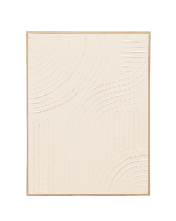 Tableau blanc décoratif sur coton avec cadre en bois peint à la main à la peinture à l'huile en différentes tailles