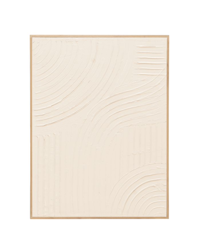 Tableau blanc décoratif sur coton avec cadre en bois peint à la main à la peinture à l'huile en différentes tailles