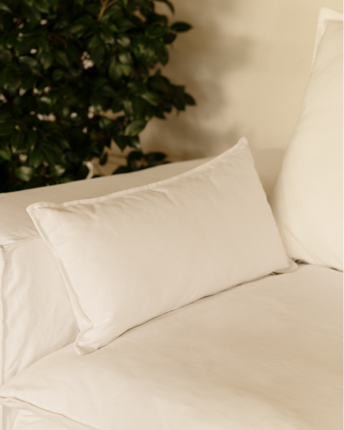 Housse pour canapé en lin déhoussable couleur blanche en différentes tailles