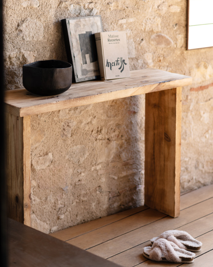Consolle rustique en bois massif de 109x80cm