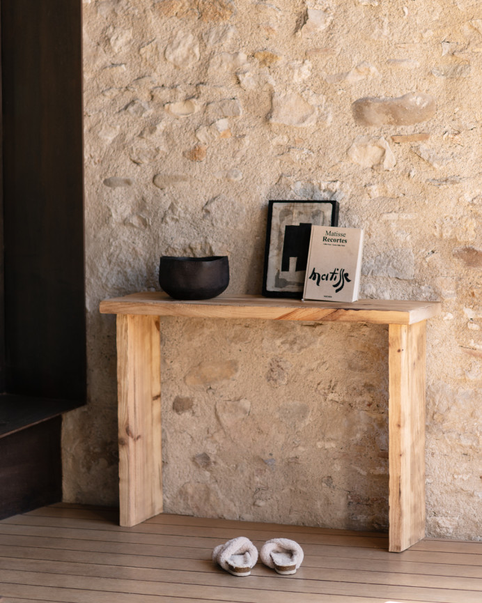 Consolle rustique en bois massif de 109x80cm