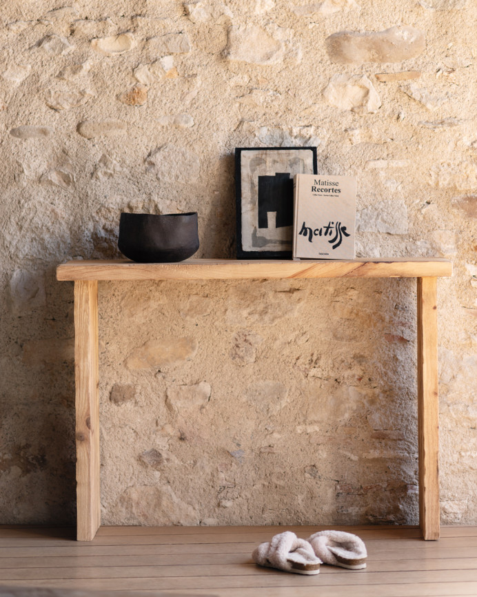 Consolle rustique en bois massif de 109x80cm