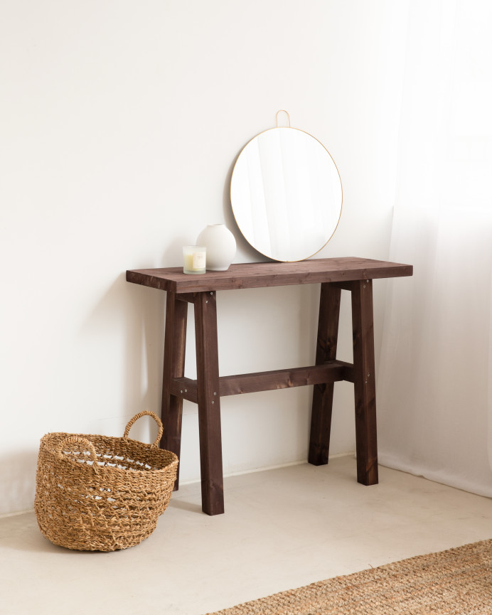 Console en bois massif en noyer de 100x80cm