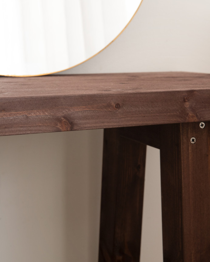 Console en bois massif en noyer de 100x80cm