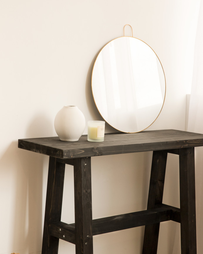 Console en bois massif en noir de 100x80cm