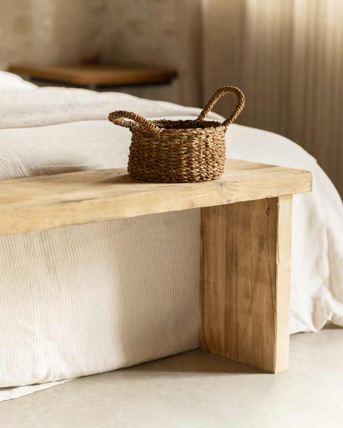 Banc rustique en bois massif de 109x45cm