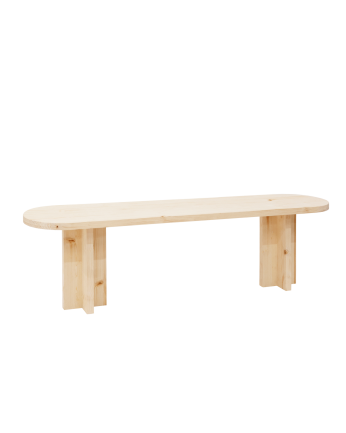 Banc en bois massif ton naturel en différentes tailles