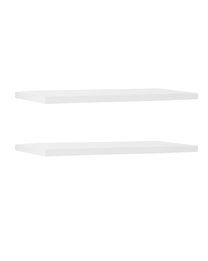 Pack 2 étagères flottantes en bois massif ton blanc en différentes tailles