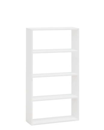 Étagère en bois massif blanc avec 3 étagères