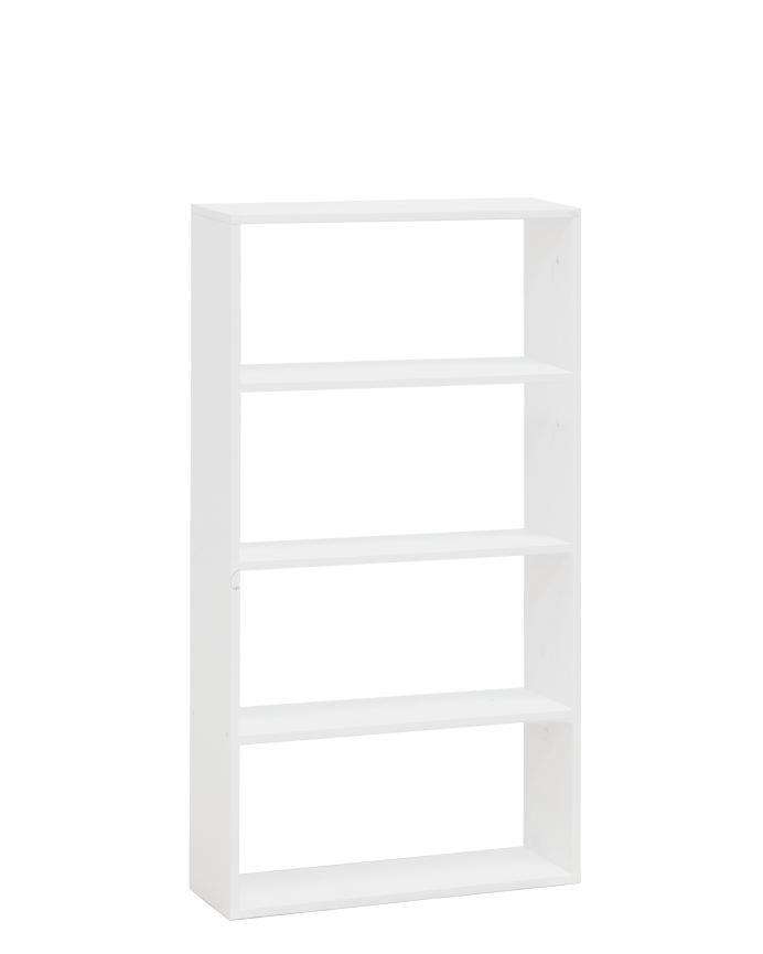 Étagère en bois massif blanc avec 3 étagères
