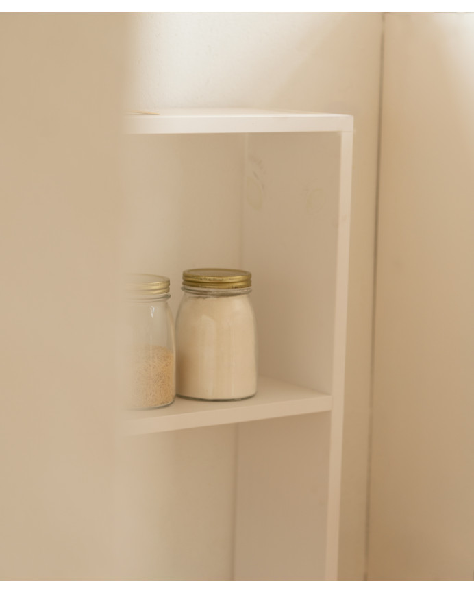 Étagère en bois massif ton blanc avec 1 étagère
