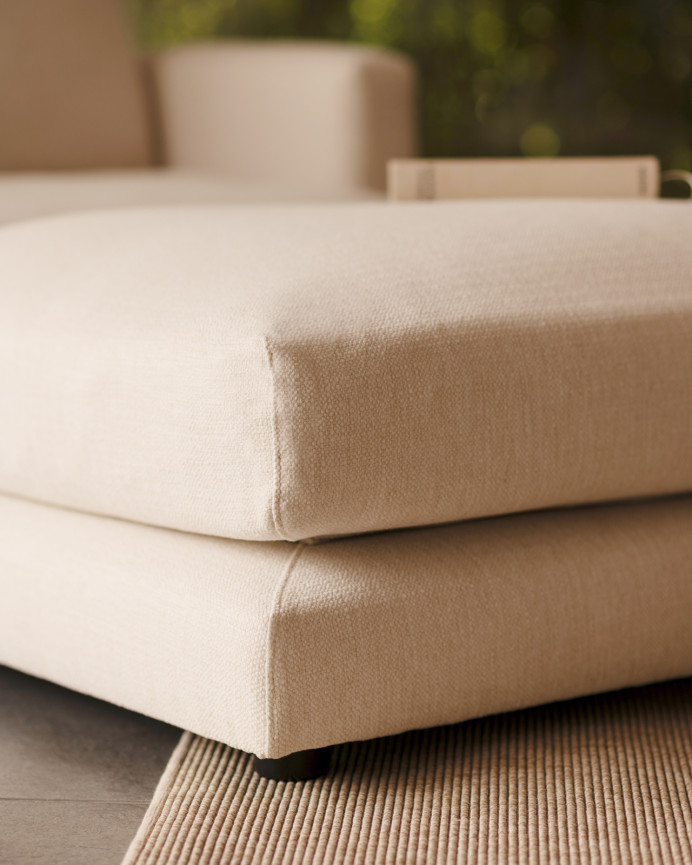 Pouf blanc cassé de 97x78cm