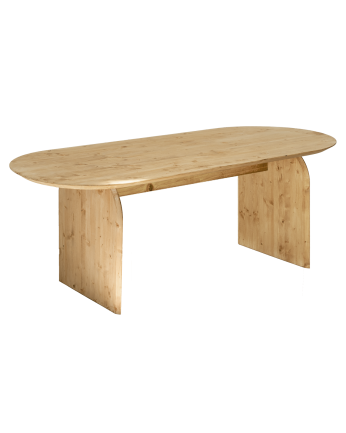 Table à manger ovale en bois massif ton chêne moyen en différentes tailles