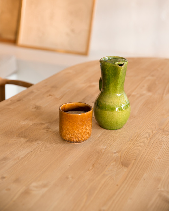 Table à manger ovale en bois massif ton chêne moyen en différentes tailles