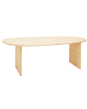 Table de salle à manger en bois massif ton naturel en différentes tailles