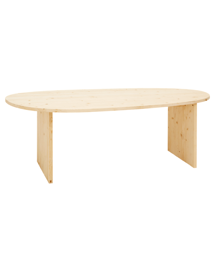 Table de salle à manger en bois massif ton naturel en différentes tailles