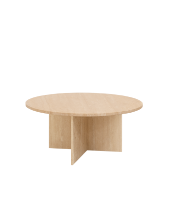 Table basse ronde en marbre travertin disponible en différentes tailles