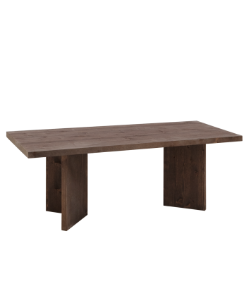 Table basse en bois massif en ton noyer 120x55cm