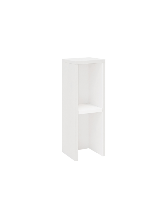 Table de chevet ou table d'appoint en bois massif en blanc 60x20cm