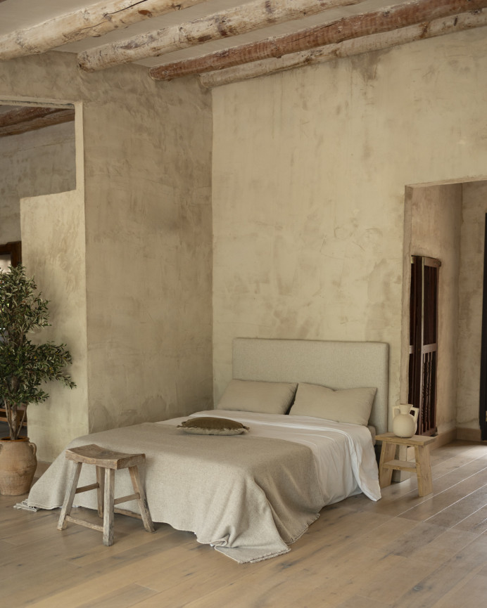 Tête de lit tapissée en beige en différentes tailles