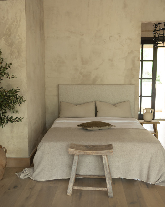 Tête de lit tapissée en beige en différentes tailles